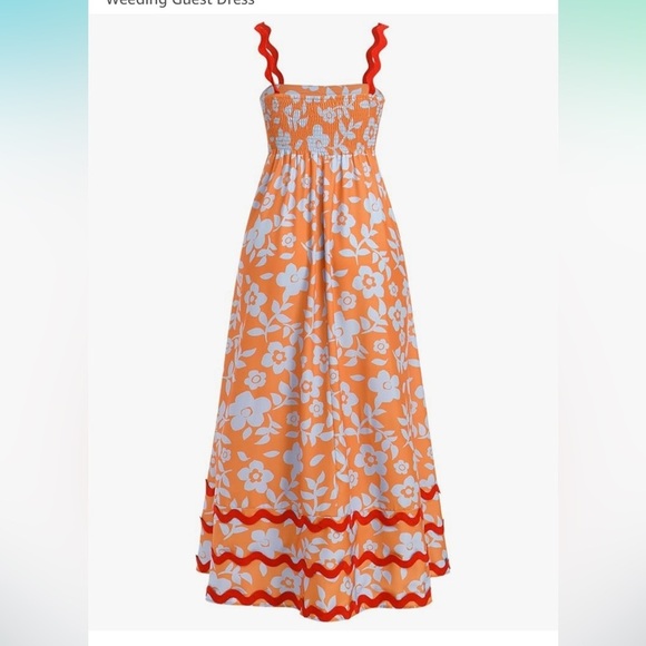 NWT  Womens Summer Casual Dress Beach Floral Spaghetti Sleeveless     small - Picture 3 of 9